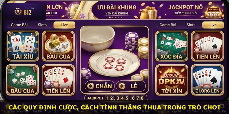 Các quy định cược, cách tính thắng thua trong trò chơi