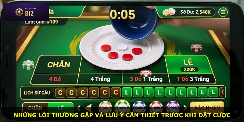 Những lỗi thường gặp và lưu ý cần thiết trước khi đặt cược